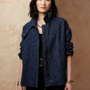 Banana Republic Boucle Herringbone Balmacaan Jacket